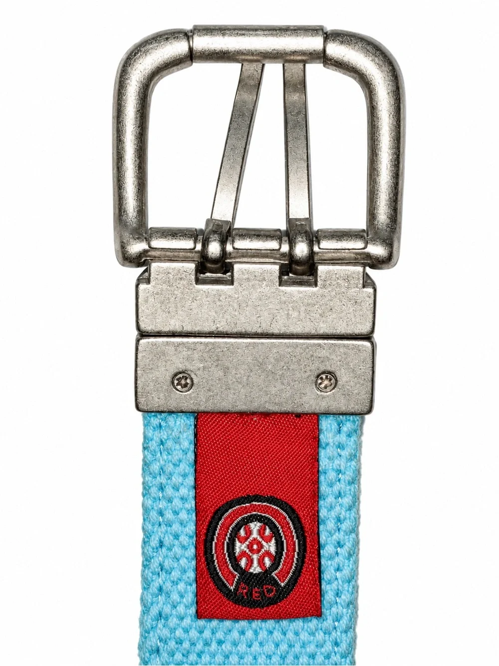C-RED Vintage Striped Double Grommet Web Canvas Belt Y2K Indie Boho Punk